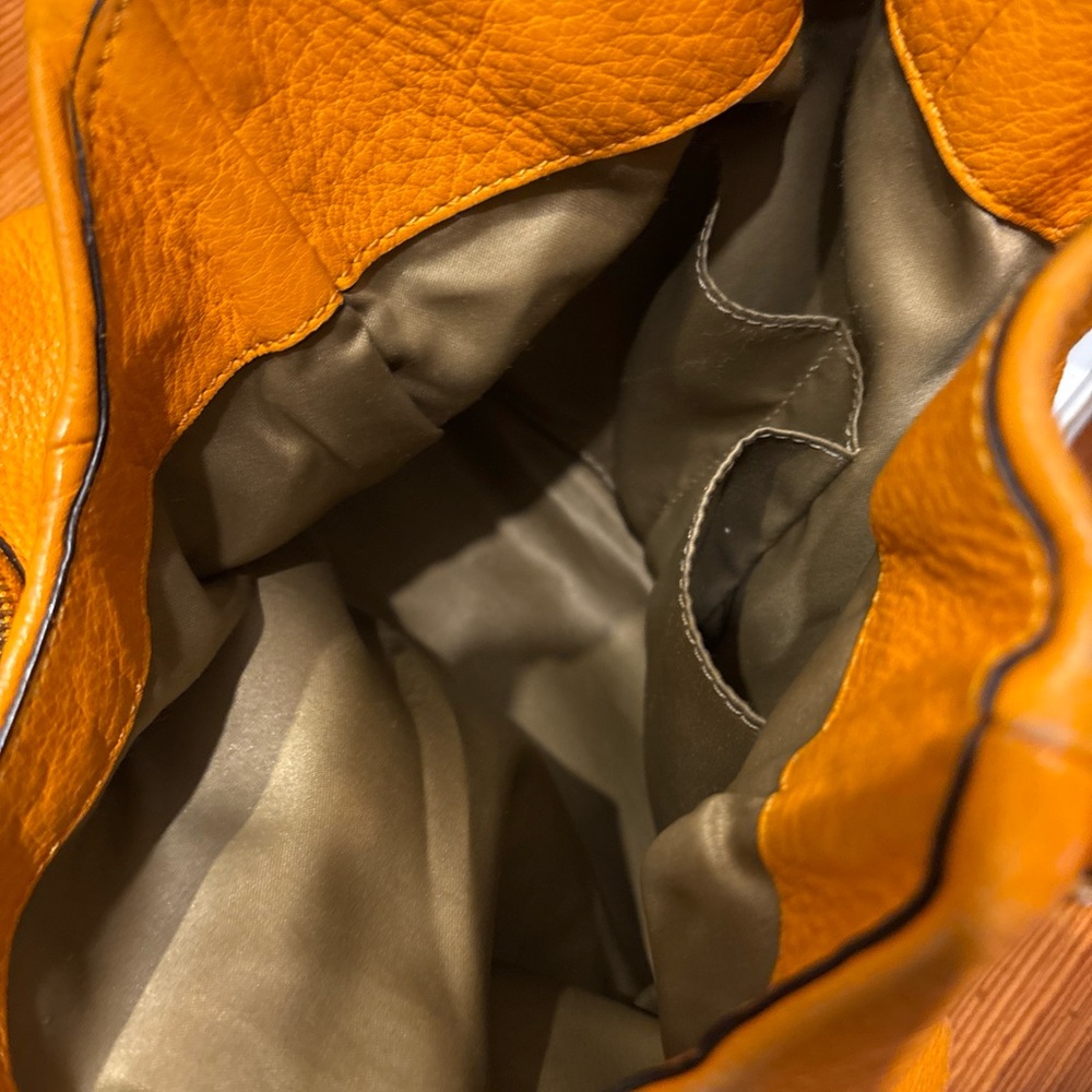 Coach Orange Hobo Shoulder Bag with Chain Strap - Picture 10 of 14